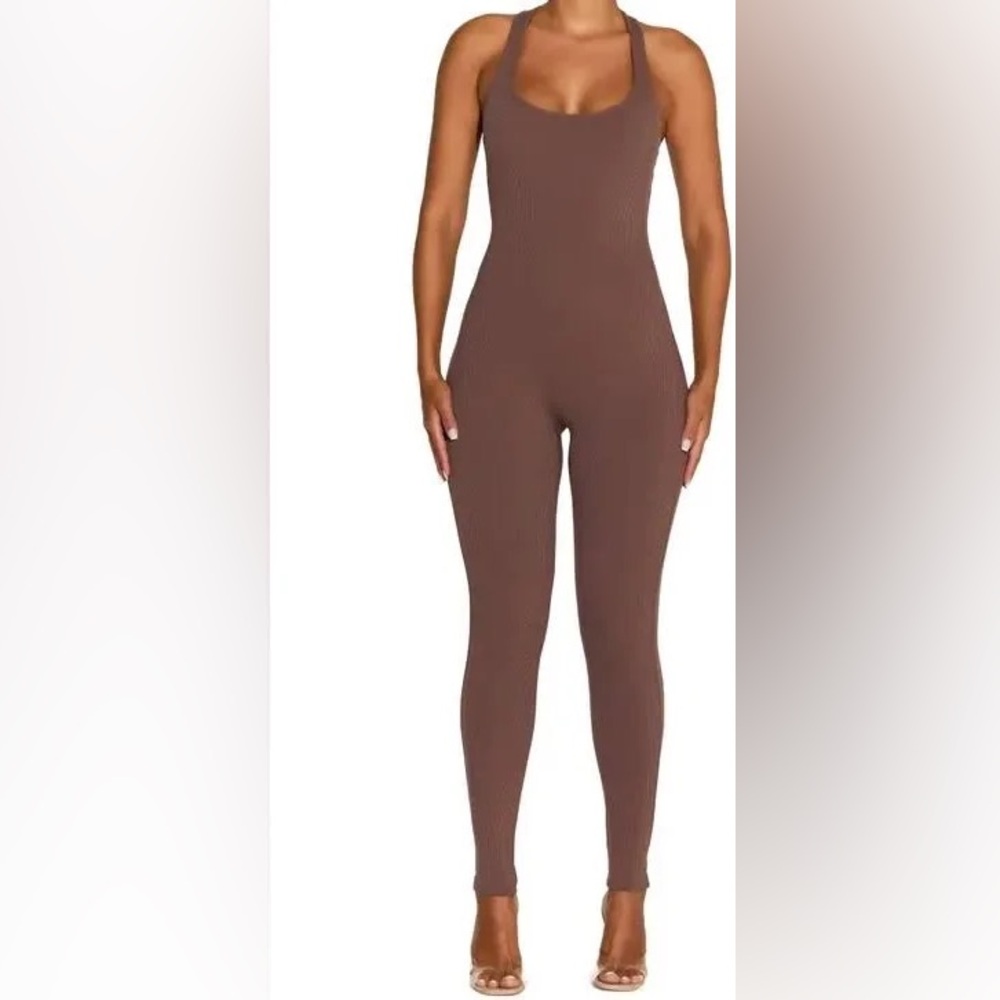 Naked Wardrobe Brown Women's Bodysuit - Size M